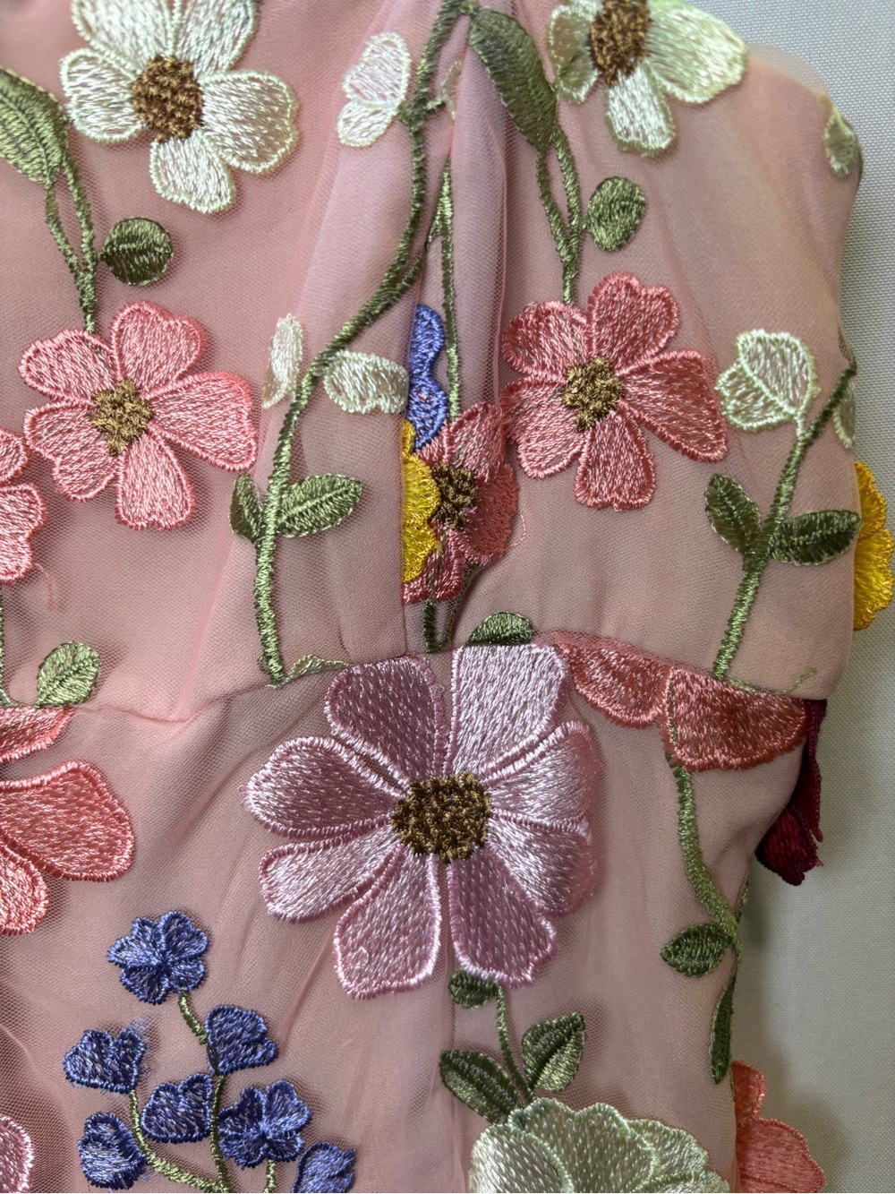 Storia Pink Floral Appliqué Mini Dress - Picture 5 of 15